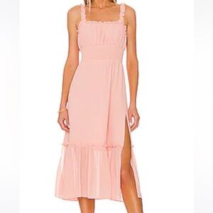 Lovers and Friends Arden MIDI Dress in Light Pink